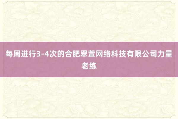 每周进行3-4次的合肥翠萱网络科技有限公司力量老练